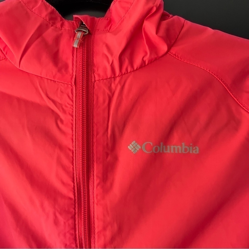 Columbia youth size medium (10/12) bright coral lightweight windbreaker jacket - Picture 3 of 8